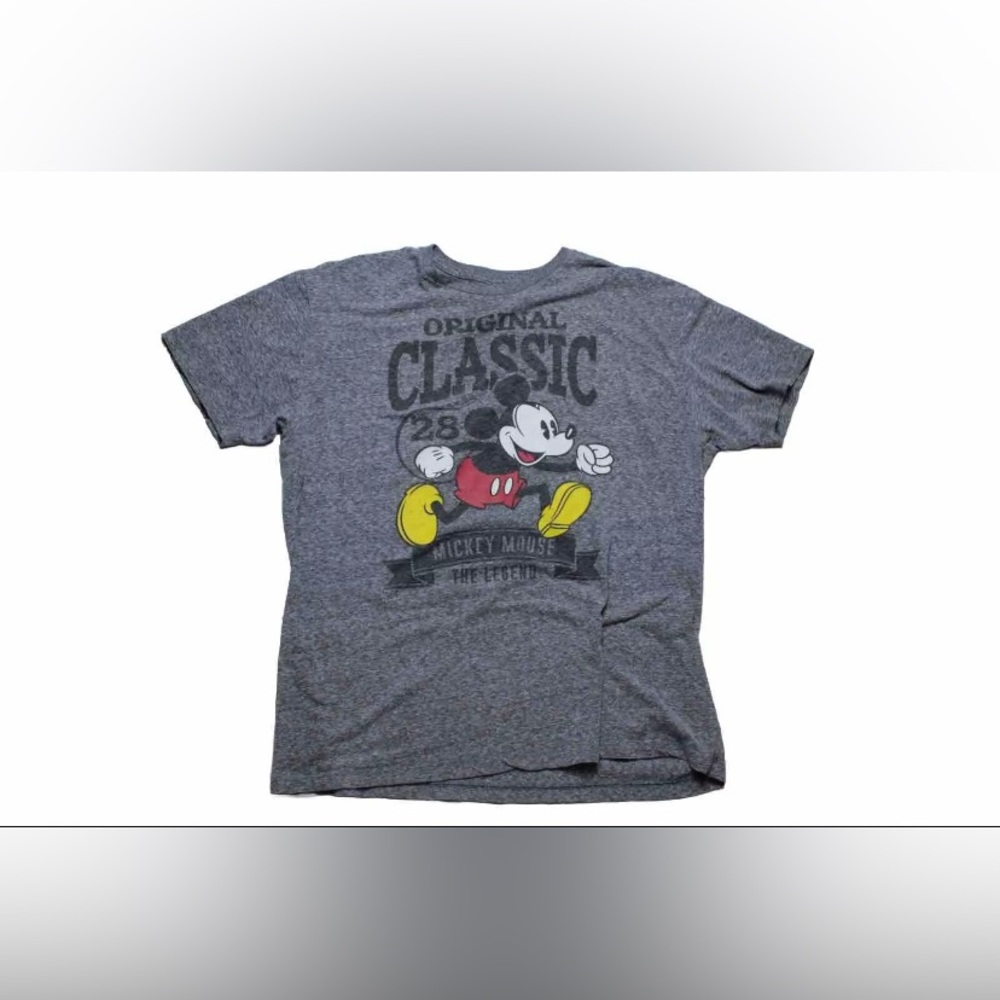 Disney T Shirt  Heather Gray Mickey Mouse Original Classic The Legend X-Large
